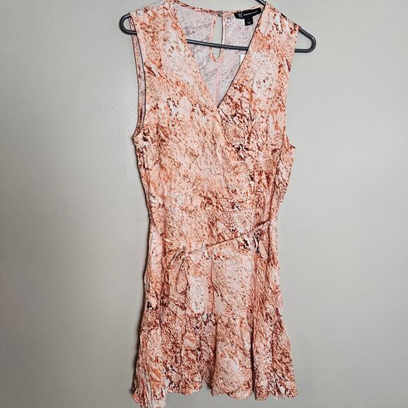 NWT INC Topson Lightweight Snake Print Sleeveless Ruffle Dress Sz Large - Picture 2 of 13